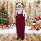 Burgundy Velvet Santa Overalls with Decorative Buckles, XL Size Christmas Costume Piece
